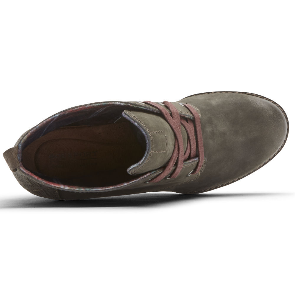 Rockport Støvler Dame Olivengrønne - Cobb Hill Lucinda Chukka - VWTK60945